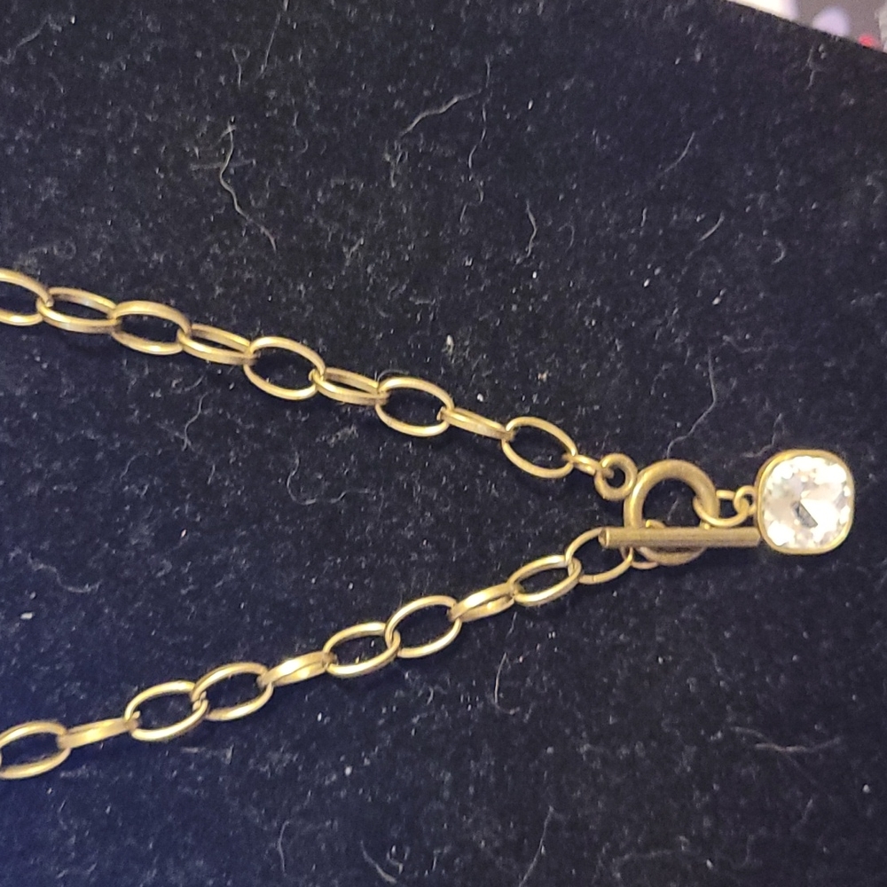 antique gold and diamond toggle necklace